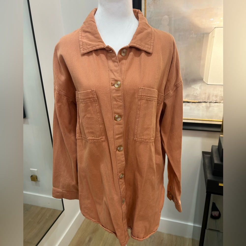 Women's Button-Up Jacket in orange